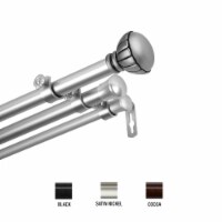 Yulania Triple Curtain Rod 13/16 Inch Dia. 66-120  - Satin Nickel
