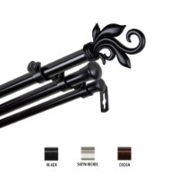 Micah Triple Curtain Rod 13/16 Inch Dia. 48-84  - Black