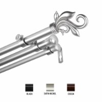 Micah Triple Curtain Rod 13/16 Inch Dia. 66-120  - Satin Nickel