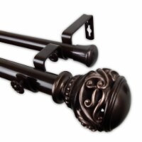 Leon Double Curtain Rod 1  Od 120-170 Inch  - Bronze