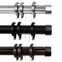 Sims Decorative Traverse Rod W/ Rings 66-120  - Black