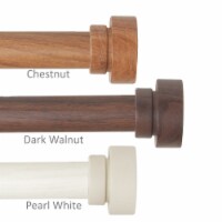 1 Inch Brett Faux Wood Curtain Rod 160-240  - Chestnut