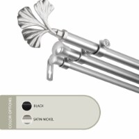 13/16 Inch Maidenhair Triple Curtain Rod 66-120  - Satin Nickel