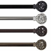 13/16 Inch Ruston Curtain Rod 48-84  - Satin Nickel
