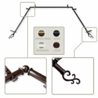 Mosey 13/16 Inch Bay Window Curtain Rod 20-36 , 38-72  - Cocoa