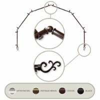 Mosey 13/16 Inch 6-Sided Bay Window Curtain Rod 28-48  - Cocoa
