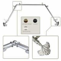 Maidenhair 13/16 Inch Bay Window Curtain Rod 20-36 , 38-72  - Satin Nickel