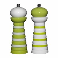 Supreme Housewares Acrylic Pepper Mill Set of 2, Green Stripes