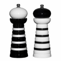 Supreme Housewares Acrylic Pepper Mill Set of 2, Black Stripes