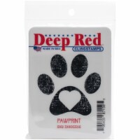 Deep Red Cling Stamp 2 X2 -Pawprint