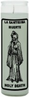 INDIO Holy Death Glass Jar Candle - White - 8 Inch Perspective: Main