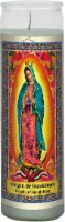 Indio Virgin Guadalupe Glass Jar Candle - White Perspective: Main