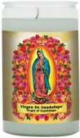 Eternalux Virgin of Guadalupe Glass Jar Candle - White Perspective: front