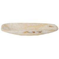 Solid Wood Hand-Carved Regular Decorative Bowl, White Decorative Bowl