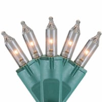GKI/Bethlehem Lighting 100-Count Clear Perm-O-Snap Mini Christmas Light Set, 49.3ft Green