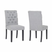 Costaelm Jameson Fabric Tufted Dining Side Chair 2 Pc Set in Gray