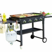 SUGIFT 60000BTU 4 Burner Foldable Outdoor Propane Gas Grill in Black