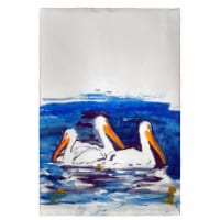 Betsy Drake GT489 Three Pelicans Guest Towel