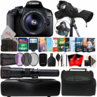 Canon Eos 2000d 24.1mp Dslr Camera + 18-55mm & 650-1300mm Lens Accessory Kit