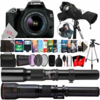 Canon Eos 250d Rebel Sl3 24.1mp Dslr Camera + 18-55mm, 500mm & 650-1300mm Bundle