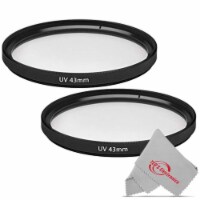 2 Pcs 43mm Uv Ultraviolet Haze Glass Filter For Canon Ef-m 22mm 28mm Stm Lens