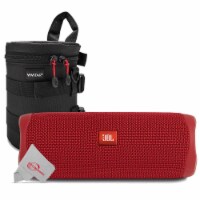 Jbl Flip 5 Portable Waterproof Bluetooth Speaker - Red With Case