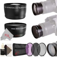 49mm 2x Hd Multi-coated Telephoto + Wide Angle Filter Kit For 49mm Thread Lens