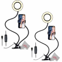 2 Pieces Selfie Ring Light With Cell Phone Holder And Desk Clamp Clip For Live Streaming