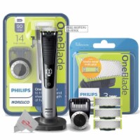 Philips Norelco Oneblade Pro Hybrid Electric Trimmer And Shaver With 3 Pack Replacement Blade