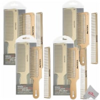 4 Packs Babyliss Pro Barberology Goldfx Metal Comb Set Clipper Comb Cutting Comb
