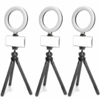 3pcs Vivitar 6 Inches Led Ring Light Dimmable Lamp For Iphone Smartphone For Vlogging