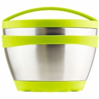 Kid Basix Safe Bowl,Reusable Stainless Steel Thermos Container 4 Food Storage,Lime,16 Oz Bowl
