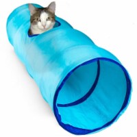 BrybellyHoldings ACTN-002 20 in. Blue Krinkle Cat Tunnel With Peek Hole And Storage Bag