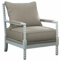 Best Master West Palm Solid Wood Living Room Accent Chair in Beige/White