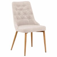 Best Master Jacobsen Fabric Upholstered Dining Side Chair in Beige (Set of 2)