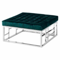 Best Master Furniture 36  Square Modern Velvet Fabric Accent Ottoman in Green