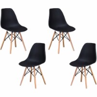 Best Master Furniture Mickey 17.5  Plastic Dining Chair in Black (Set of 4)