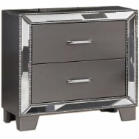 Best Master Furniture Beronica 26  Transitional Wood Nightstand in Silver