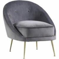 Best Master Furniture Olivia 19  Velvet Accent Chair with Gold Legs in Gray