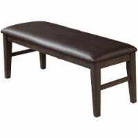 Best Master Furniture Wendy 48  Faux Leather Dining Bench in Dark Gray