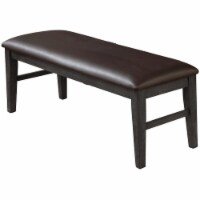 Best Master Furniture Wendy 48  Faux Leather Dining Bench in Rustic Gray
