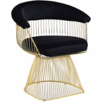 Best Master Furniture Gary 20  Velvet Fabric Accent Chair in Black/Gold Plated