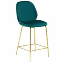Best Master Preston 29  Velvet Counter Stool in Green (Set of 2)