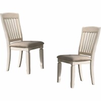 Best Master Furniture Belle Wood Slat Back Dining Chair in Oak Cream (Set of 2)
