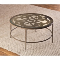 Hillsdale Marsala Round Coffee Table in Glass