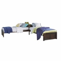 NE Kids Pulse Twin L Shaped Platform Bed in Chocolate