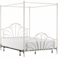 Hillsdale Dover Transitional Queen Metal Canopy Bed in Cream