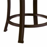 Hillsdale Hastings Faux Leather Backless Vanity Stool in Antique Bronze/Brown