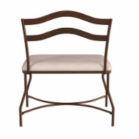 Hillsdale Furniture Windsor Metal Frame Vanity Bench in Burnished Bronze/Beige