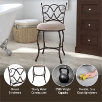Hillsdale Furniture Brody Gray Steel Vanity Stool